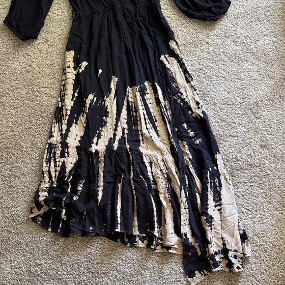Young Fabulous & Broke Asymmetrical Black and Cream Dress - Picture 3 of 4